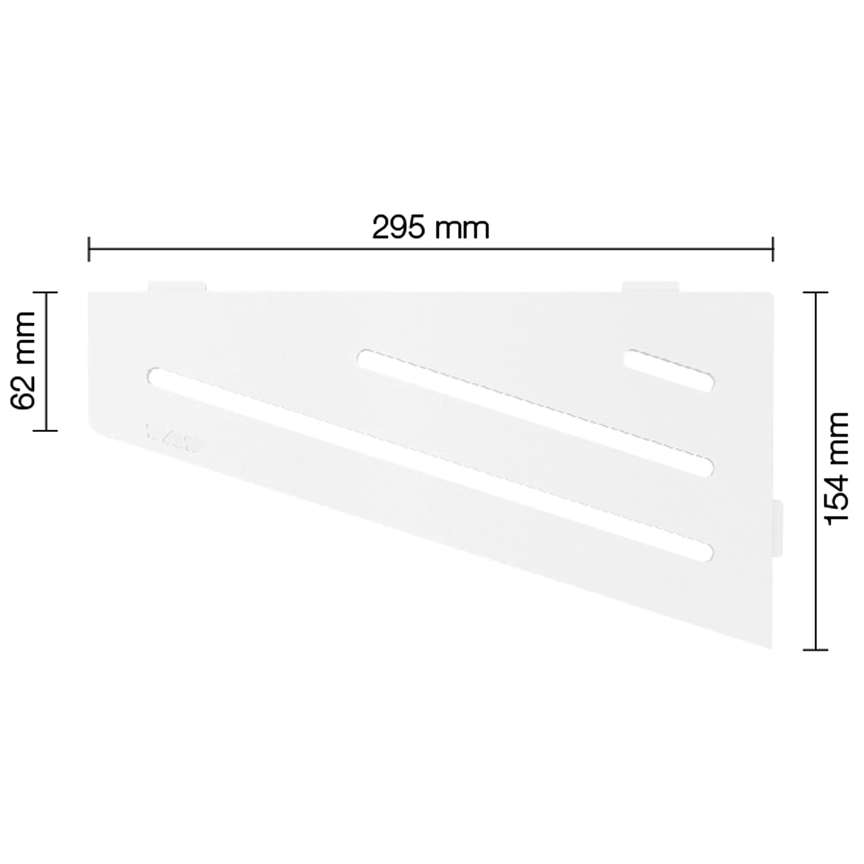 Zidna polica za tuš kabinu Schlüter square 15,4x29,5cm Wave white