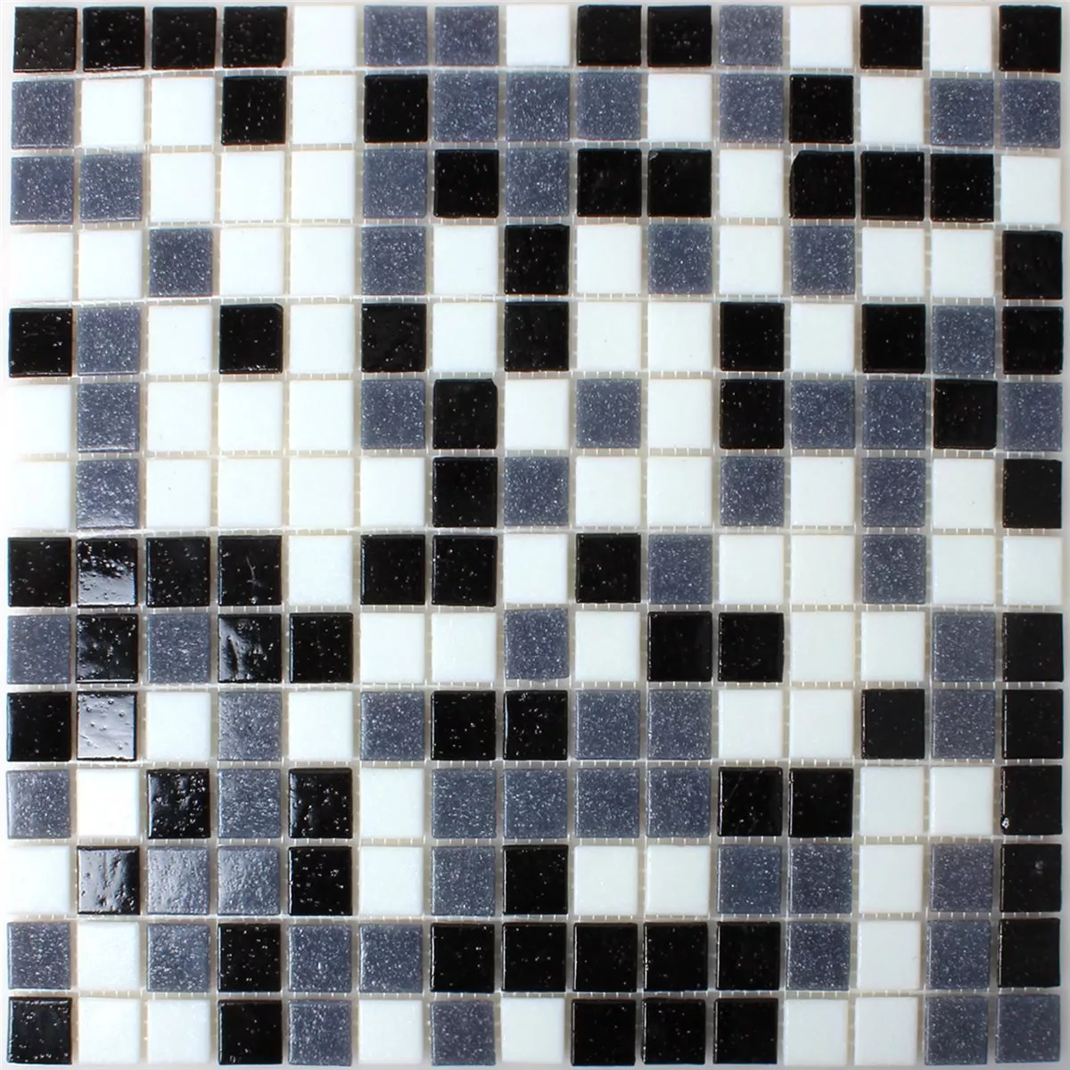 Mozaik Pločice Staklo Bijela Siva Crna Mix