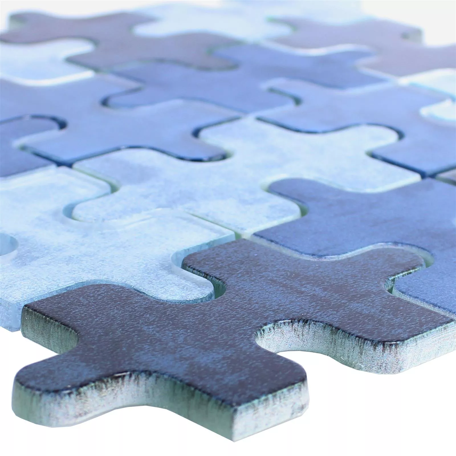 Uzorak Stakleni Mozaik Pločice Puzzle Plava