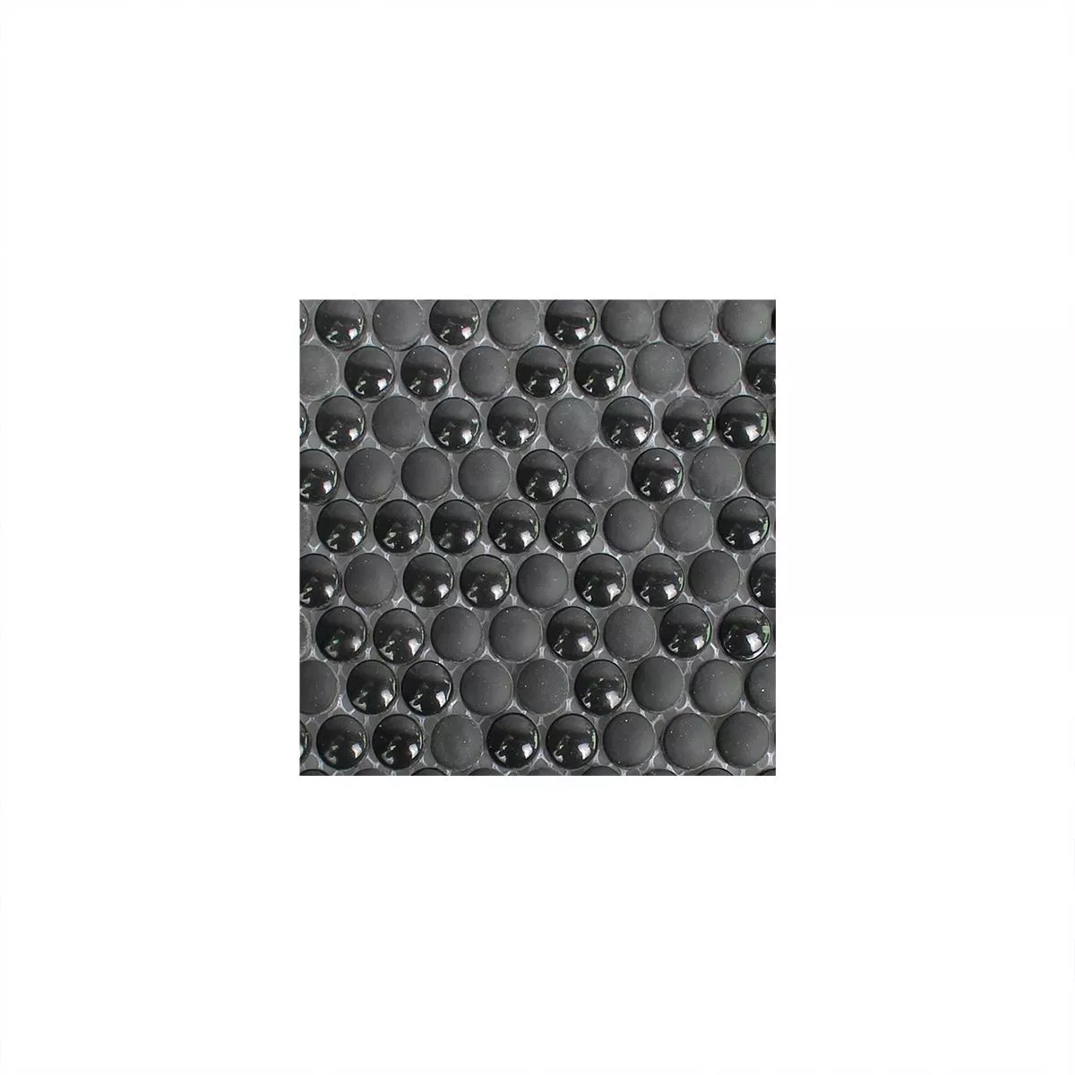 Uzorak Stakleni Mozaik Pločice Bonbon Zaobljen Eco Crna