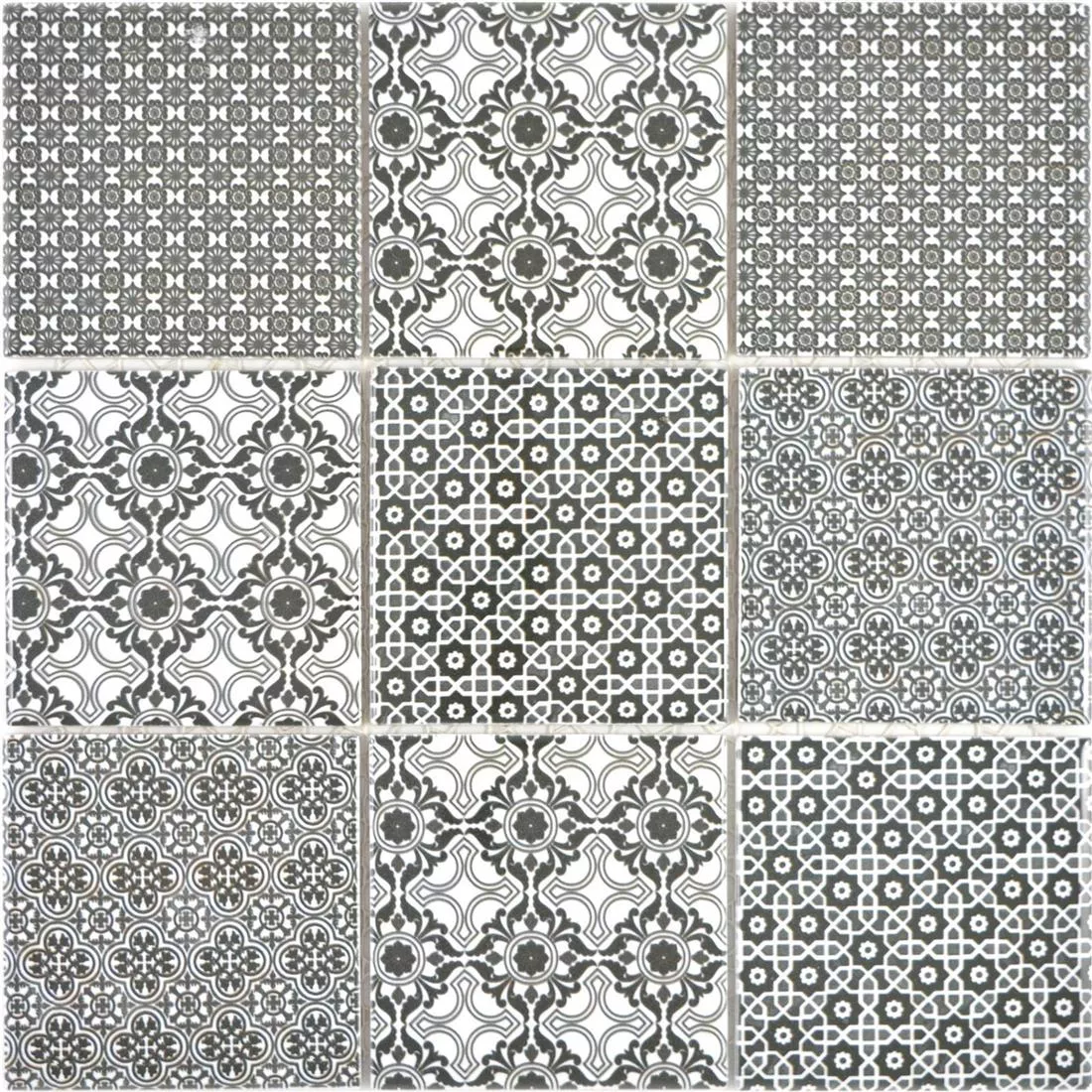 Keramika Mozaik Pločice Daymion Retro Izgled Kvadrat 97 Crna