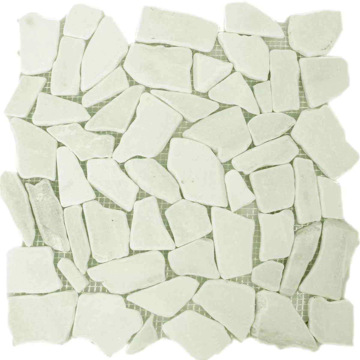 Uzorak Mozaik Pločice Lomljeni Mramor Bijela