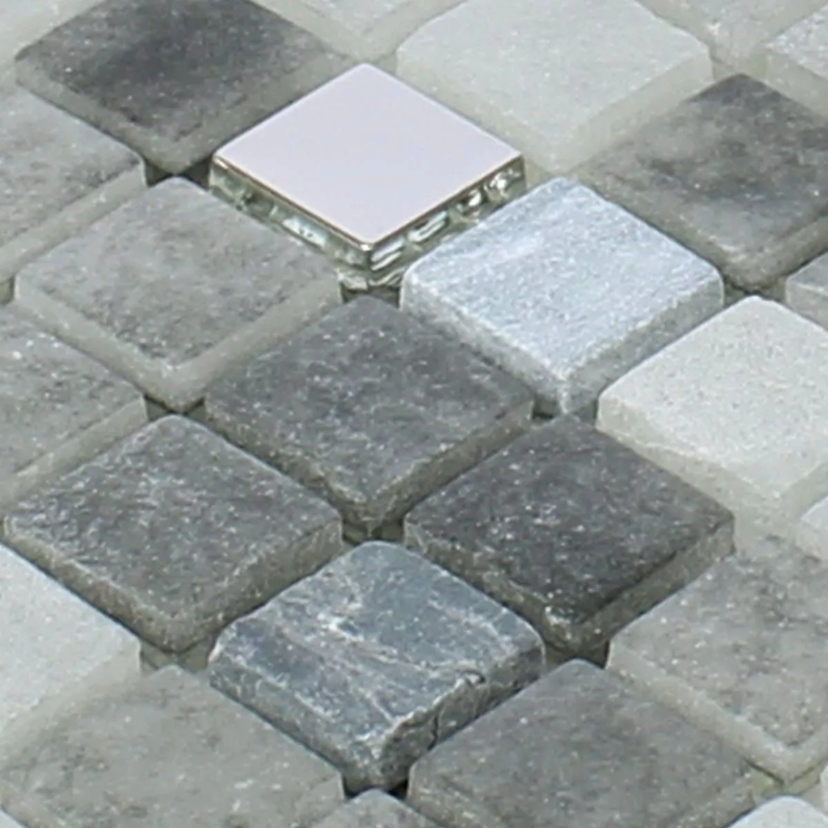 Uzorak Mozaik Pločice Staklo Prirodni Kamen Mix Freyland Crna