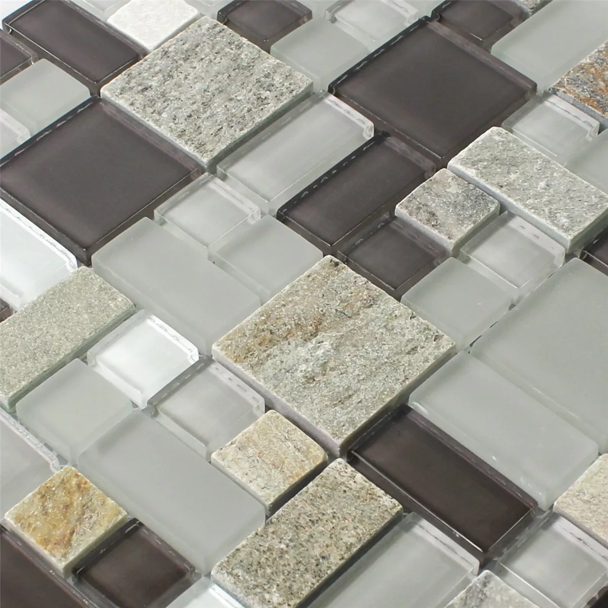 Uzorak Stakleni Mozaik Prirodni Kamen Siva Smeđa