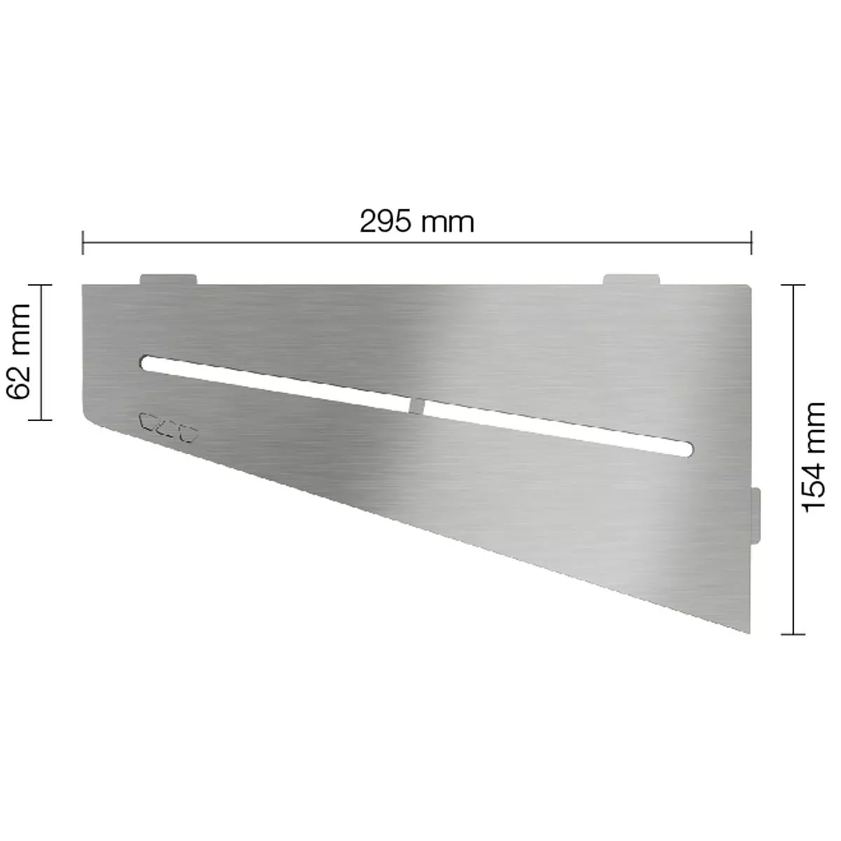 Zidna polica za tuš kabinu Schlüter kvadrat 15,4x29,5cm čisto srebro