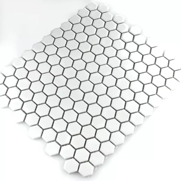 Mozaik Pločice Keramika Šesterokut Bijela Mat 23x23x4mm