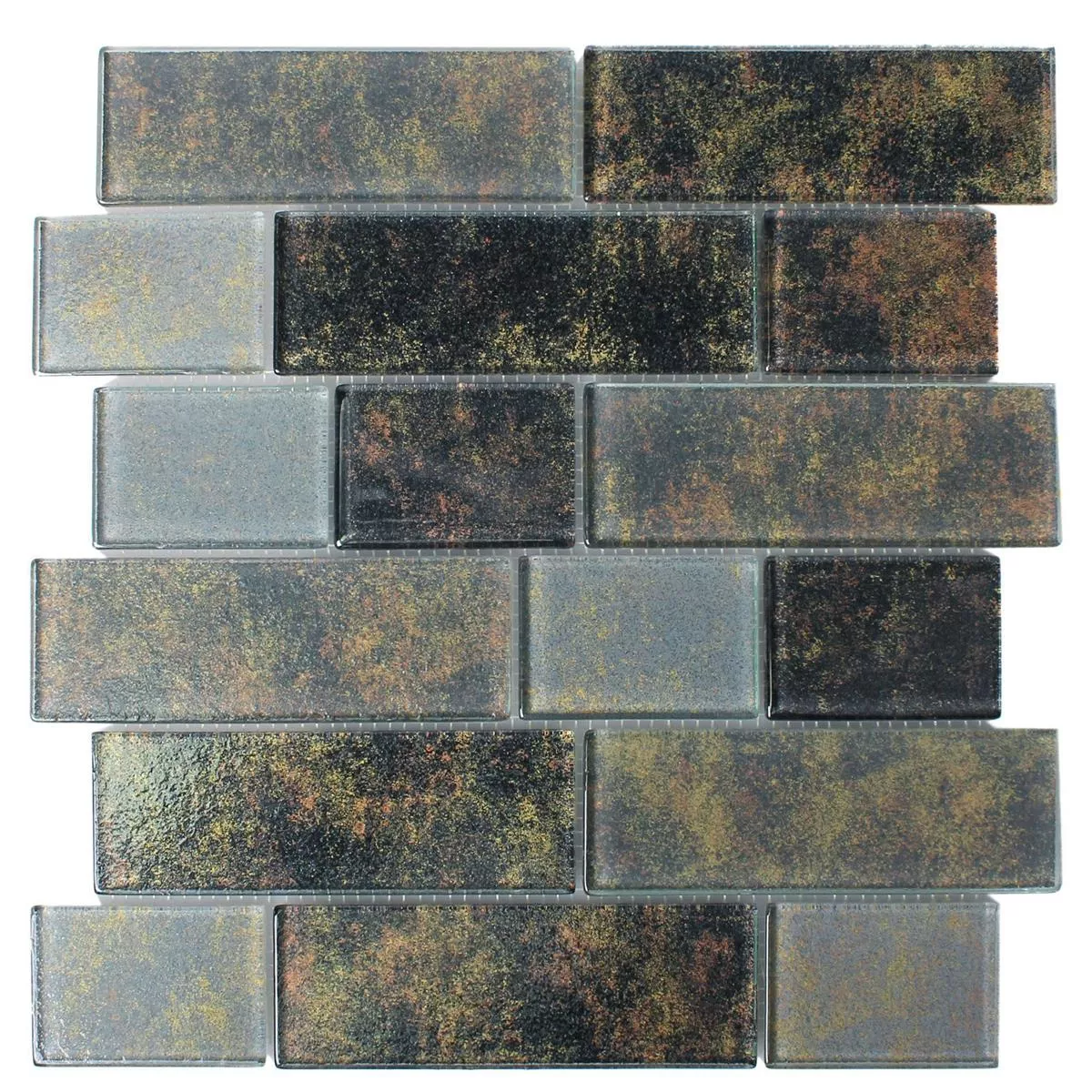 Stakleni Mozaik Pločice Richmond Rustikalna Crna