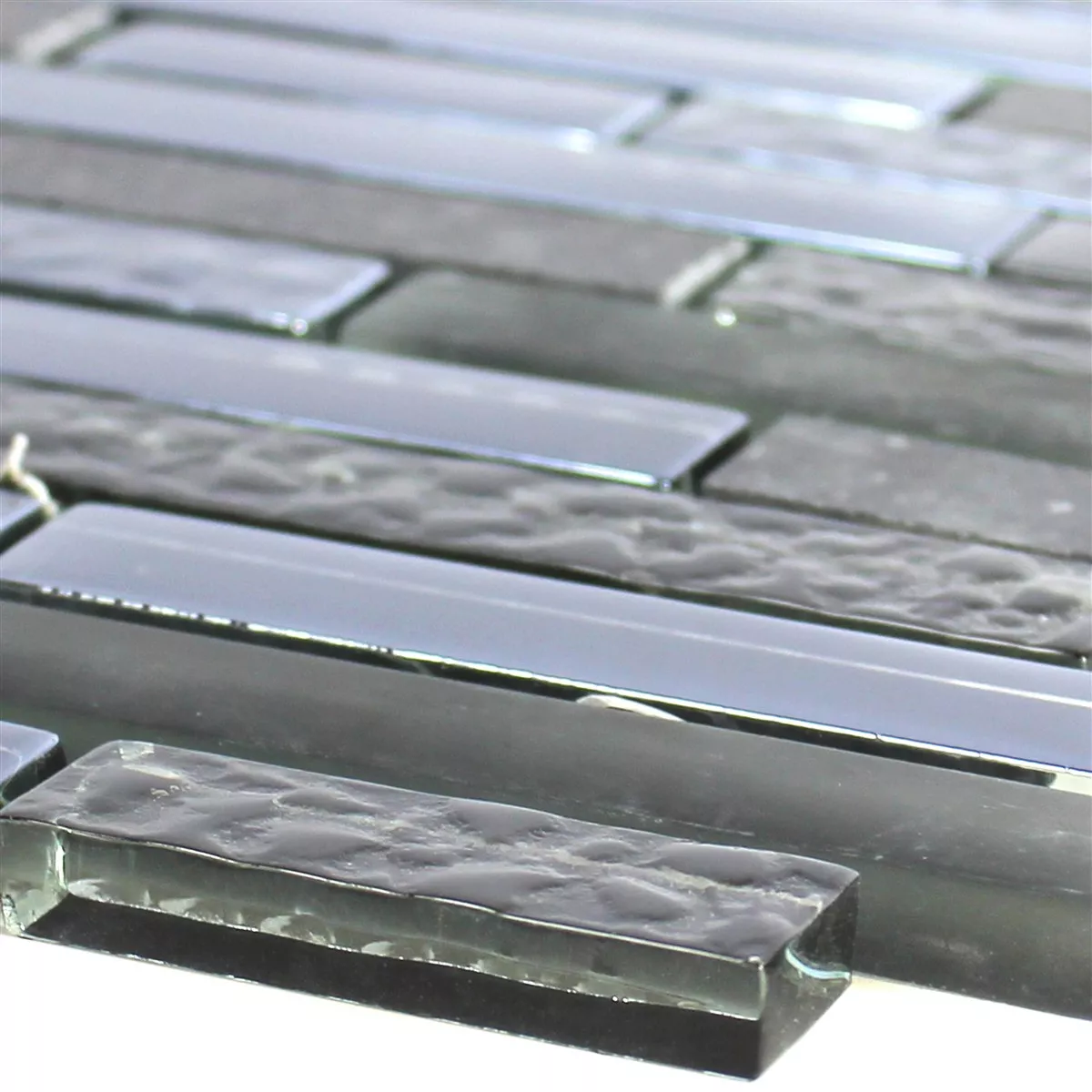 Staklo Kamen Čelik Mozaik Wilmont Crna Srebrna