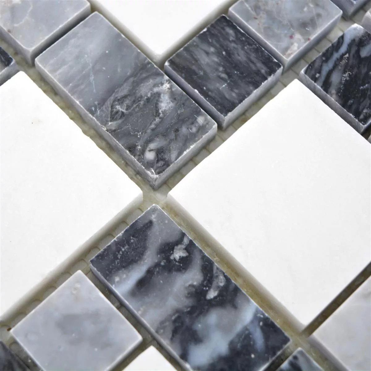 Mramor Mozaik Od Prirodnog Kamena Pločice Cordoba Crna Siva Bijela
