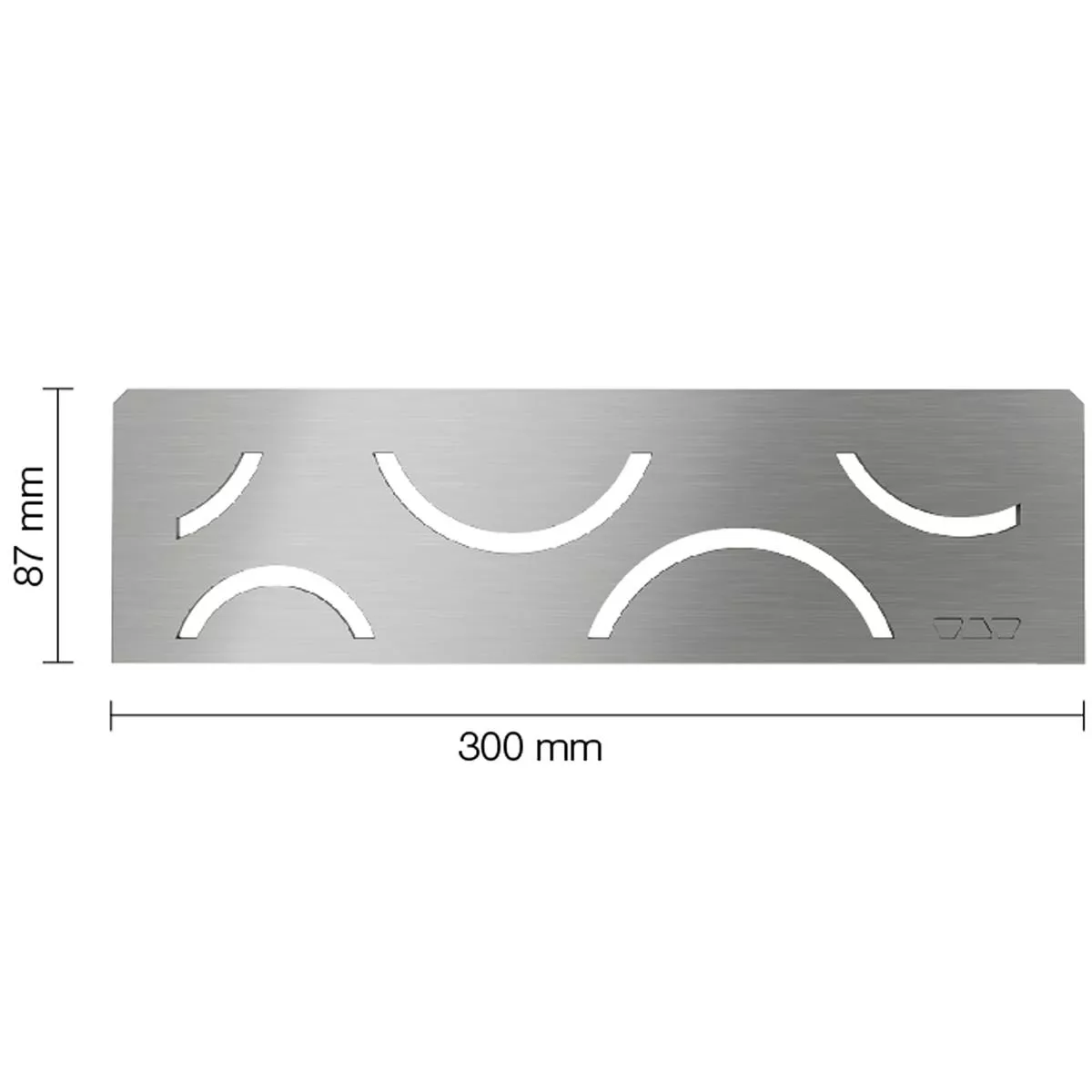 Zidna polica u niši Schlüter pravokutnik 30x8,7cm Curve srebrna