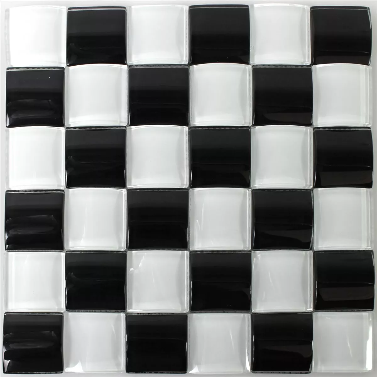 Stakleni Mozaik Pločice 3D Efekt Šahovnica