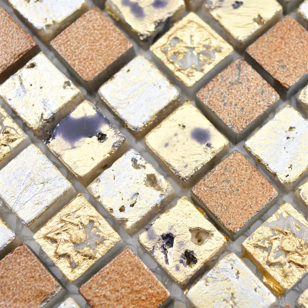Uzorak Prirodni Kamen Smola Mozaik Pločice Lucky Zlatna Bronca