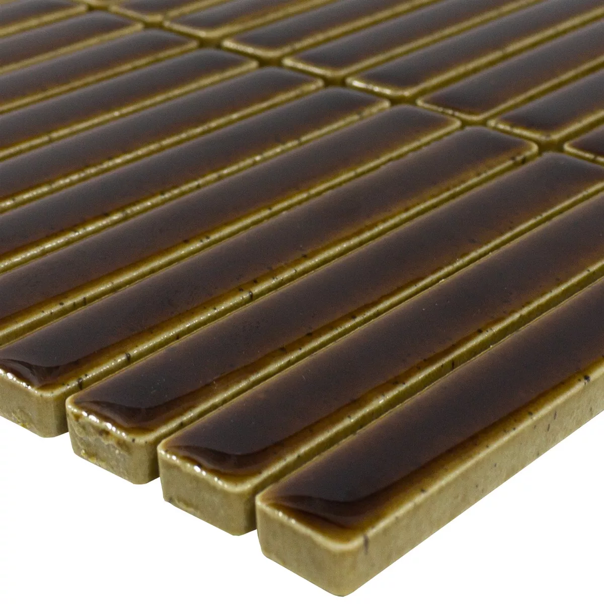 Mozaik Pločice Wallachia Tamnosmeđa Sjajne 12x92x8 mm