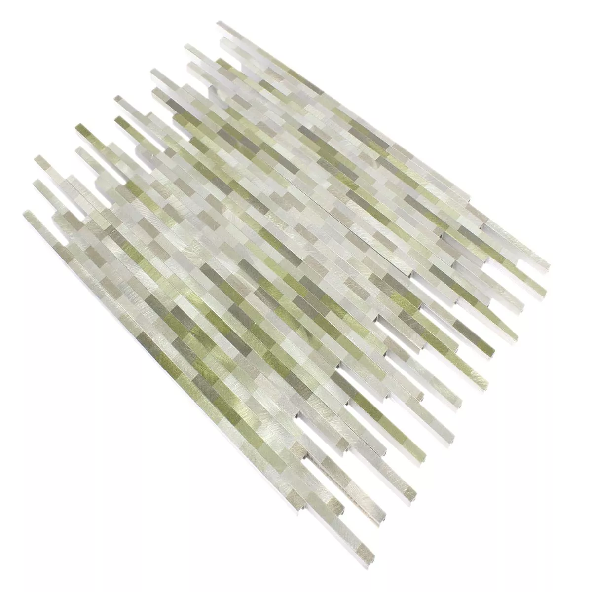 Mozaik Pločice Aluminij Wishbone Zelena Srebrna