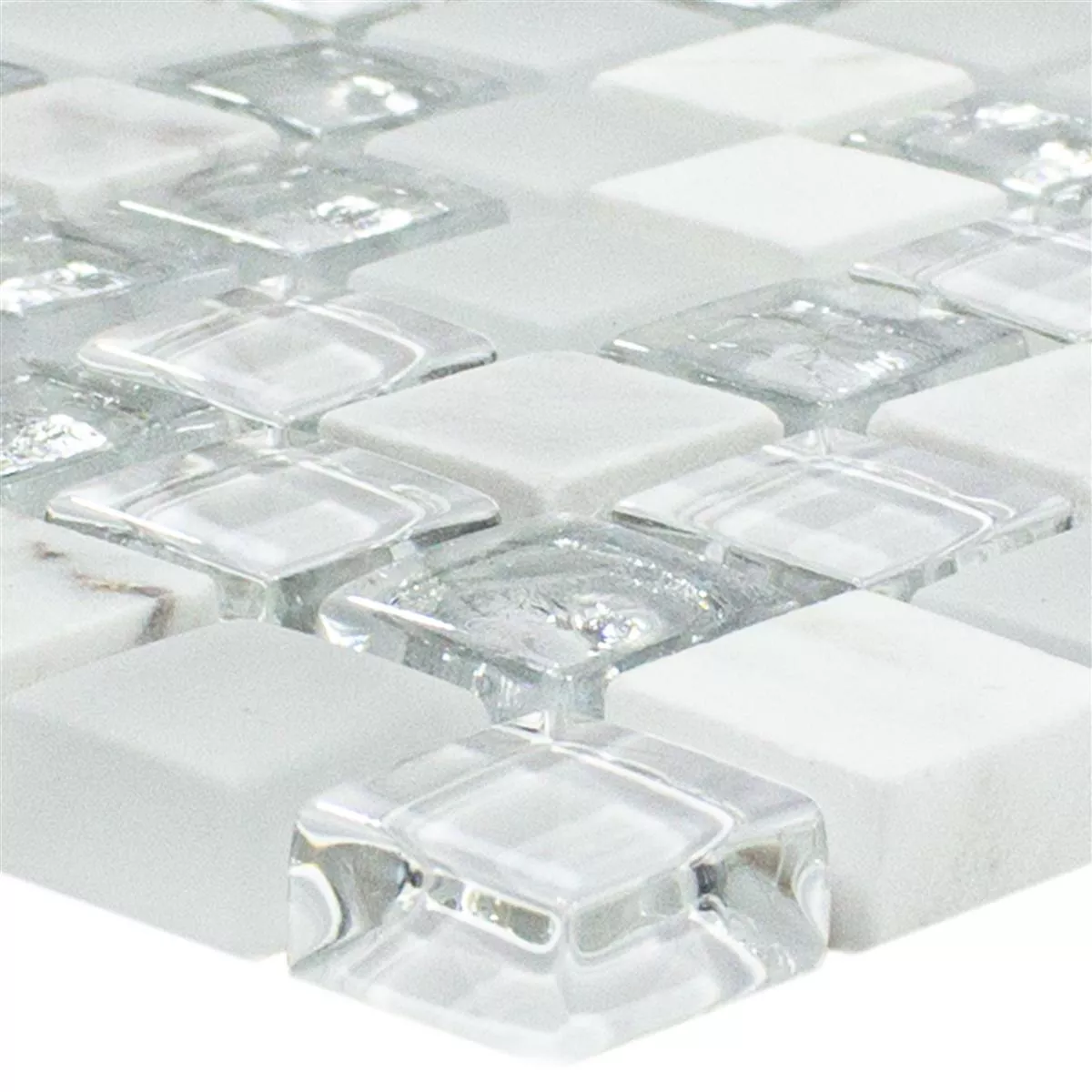 Stakleni Mozaik Pločice Lexington Staklo Mješavina Materijala Bijela