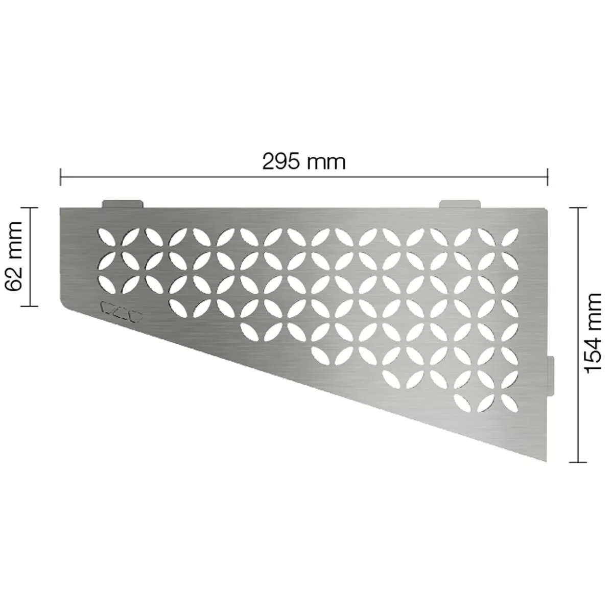 Zidna polica za tuš kabinu Schlüter kvadrat 15,4x29,5 cm cvjetno srebrna