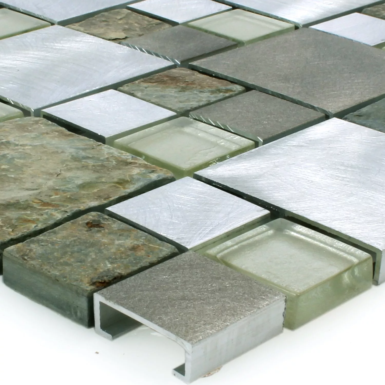 Uzorak Mozaik Pločice Prirodni Kamen Staklo Aluminij Banzai