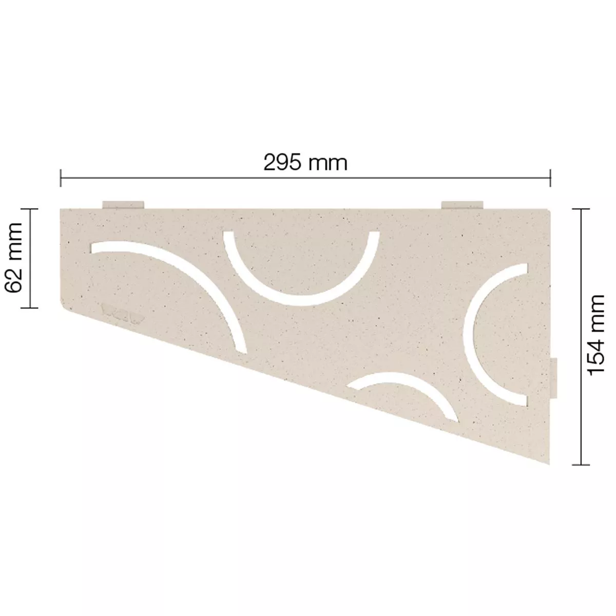 Zidna polica za tuš kabinu Schlüter square 15,4x29,5cm curve boja slonovače