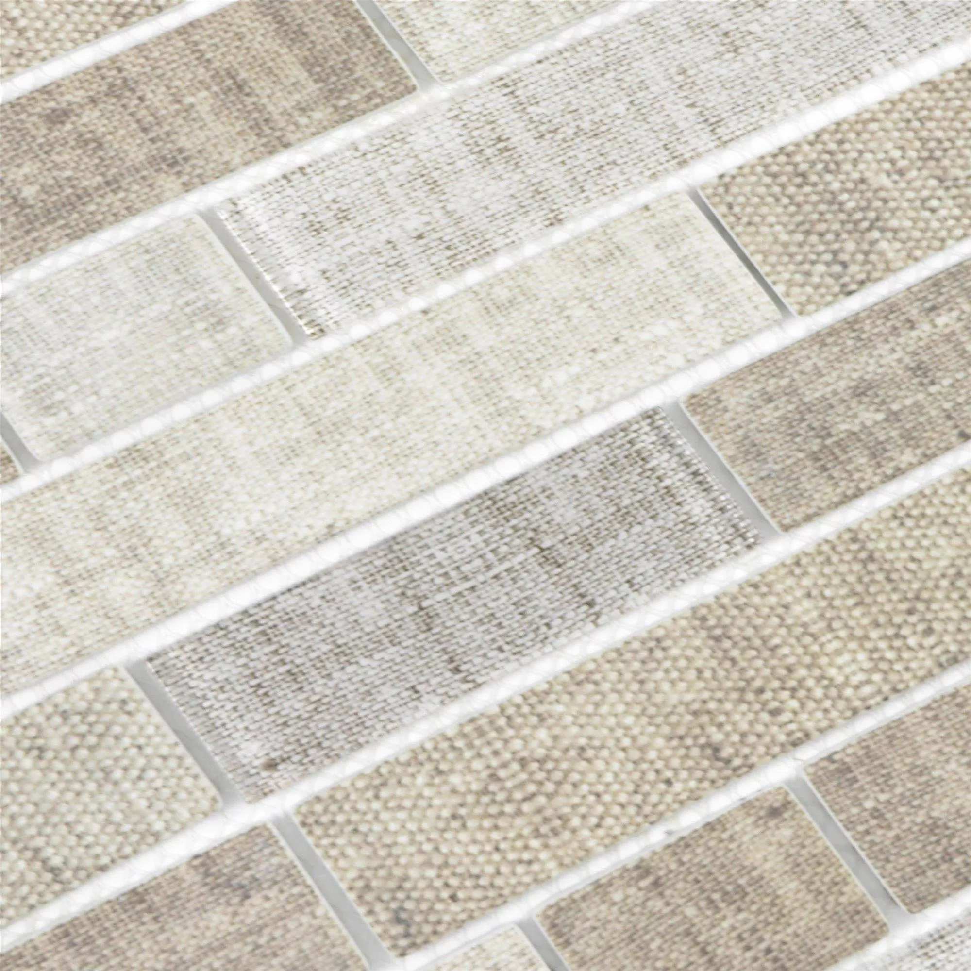 Stakleni Mozaik Pločice Lyonel Tekstil Izgled, Imitacija Brick Bež