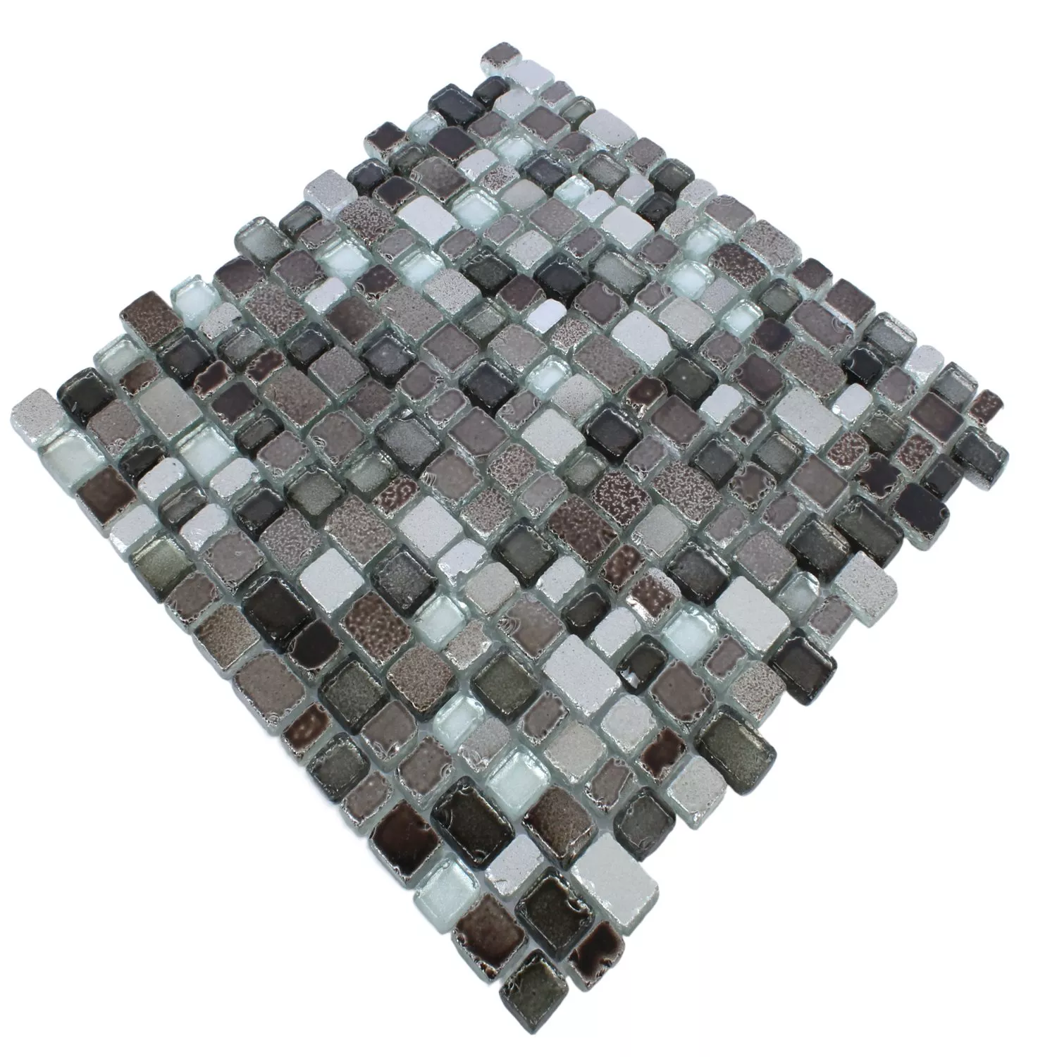 Mozaik Pločice Staklo Roxy Siva Srebrna