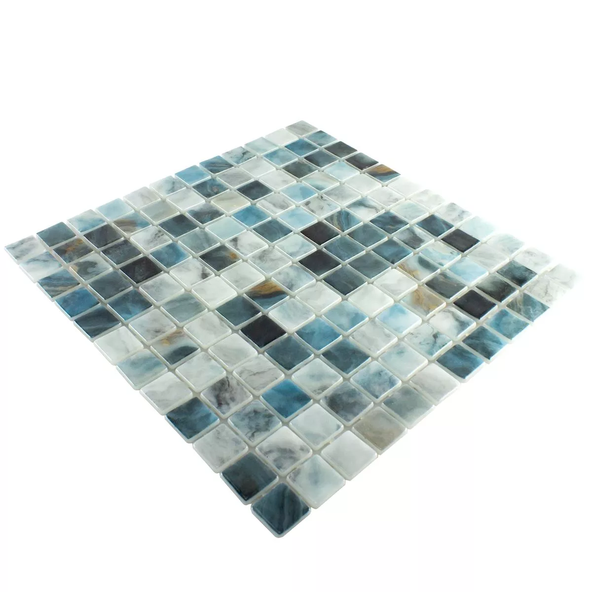 Mozaik Staklo Za Bazene Baltic Plava Siva 25x25mm