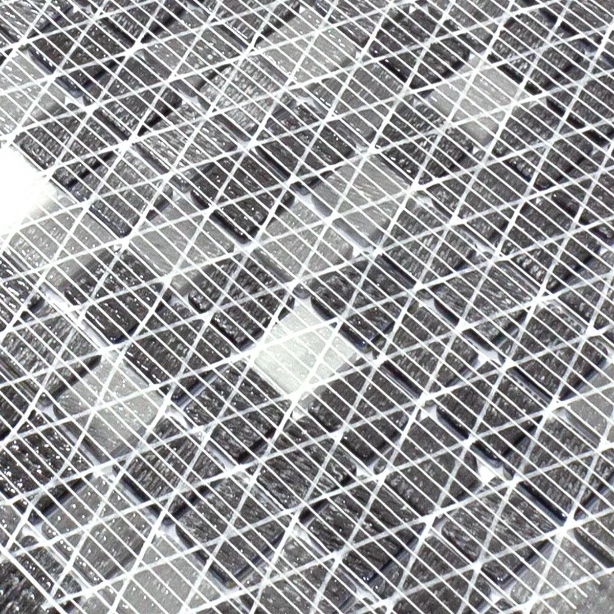 Uzorak Stakleni Mozaik Pločice Silvertown Antracit Metallic 25x25mm
