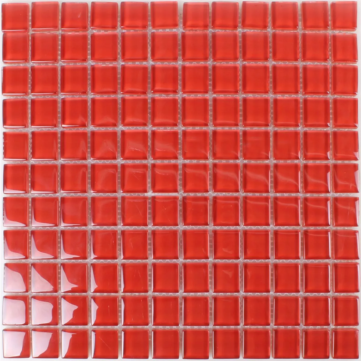 Mozaik Pločice Staklo Crvena Uni