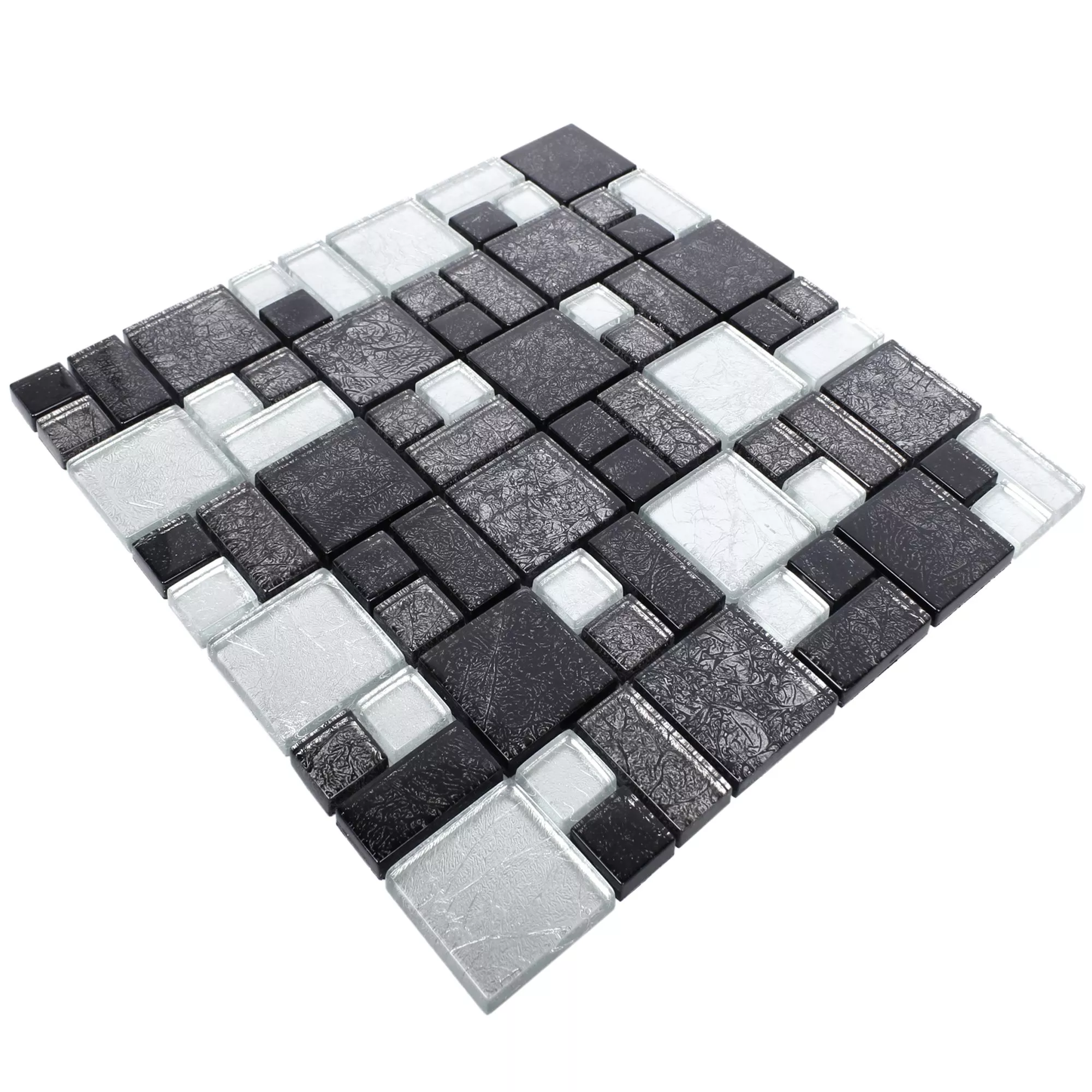Stakleni Mozaik Pločice Curlew Crna Srebrna 2 Mix