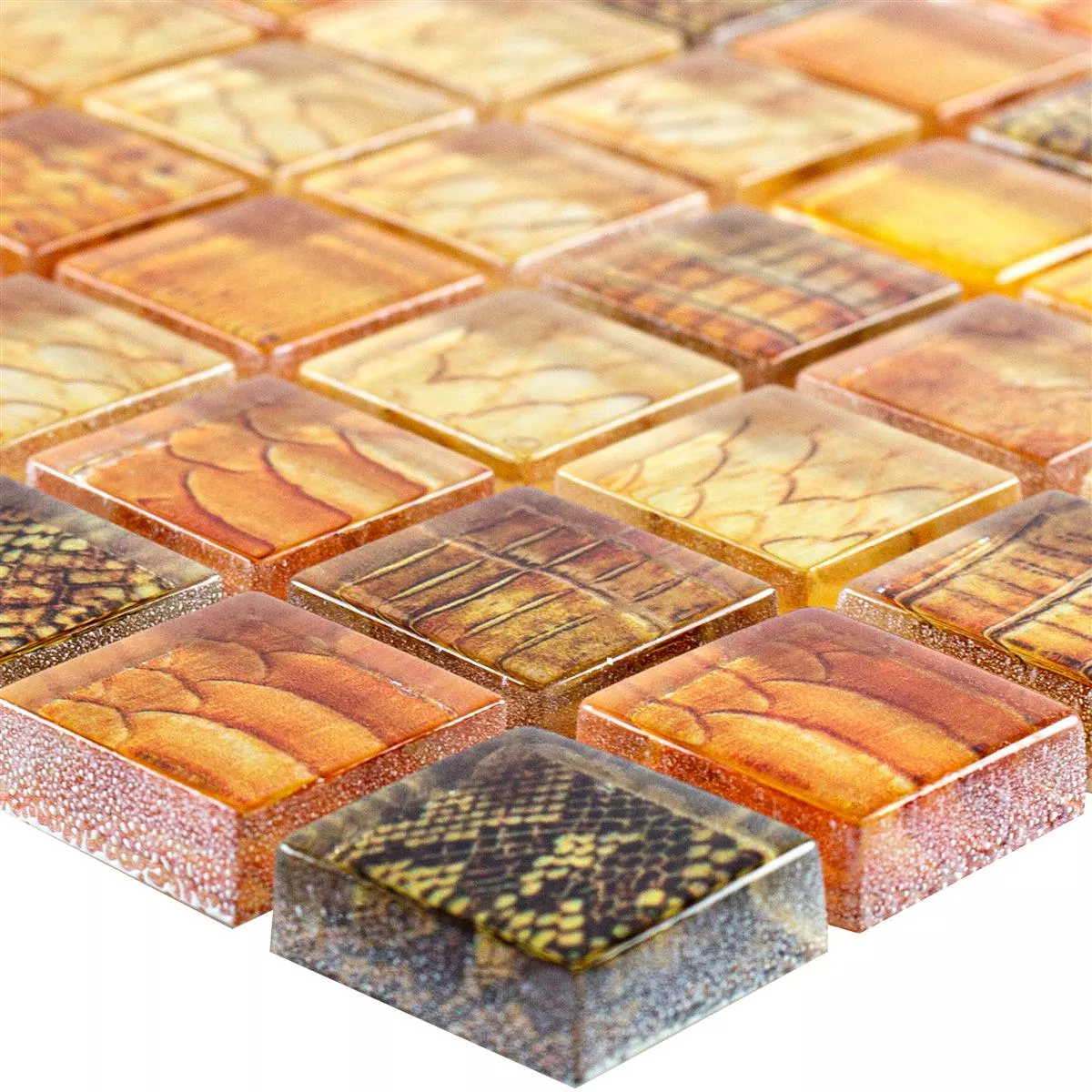 Stakleni Mozaik Pločice Python Narančasta 23