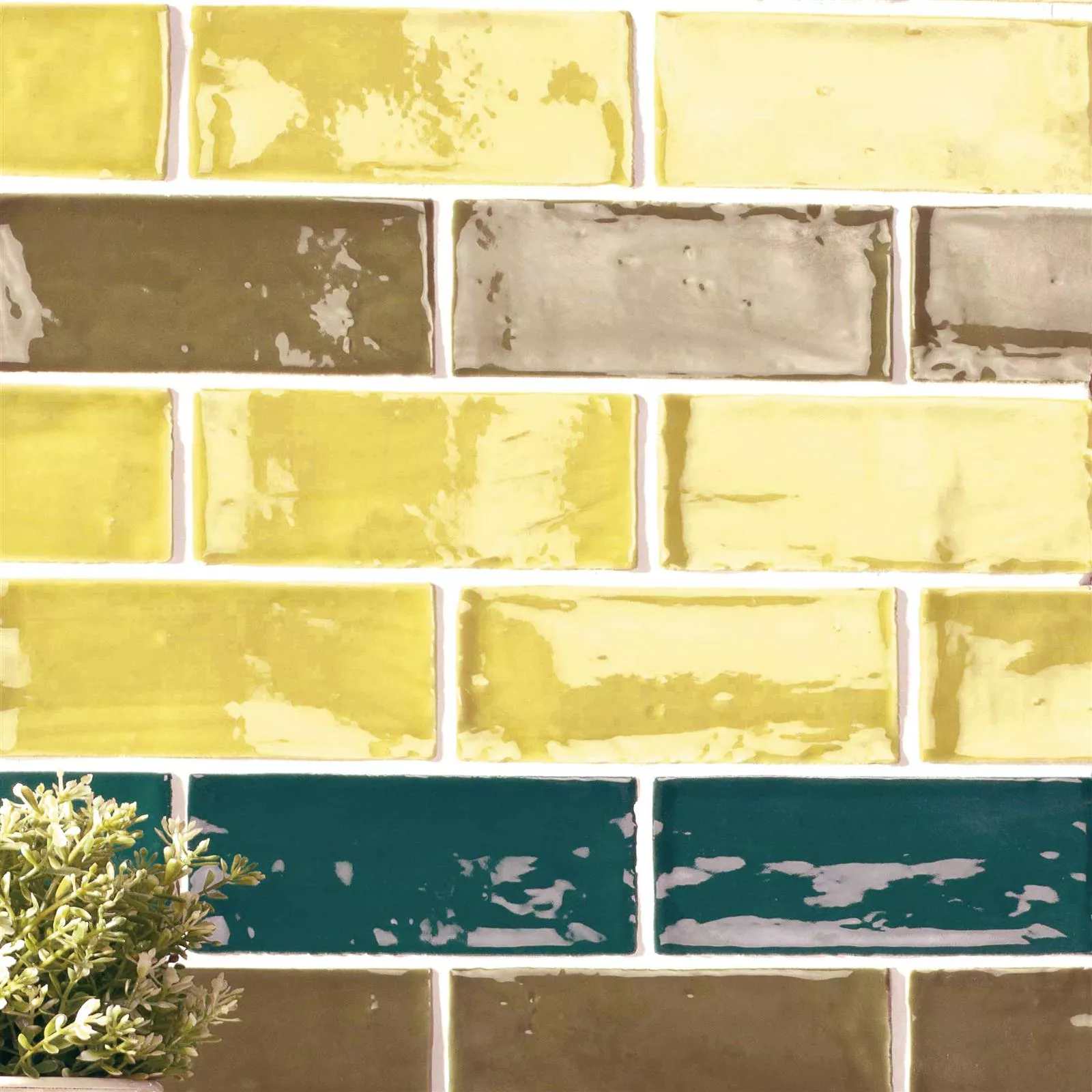 Zidne Pločica Algier Ručno Izrađen 7,5x15cm Limun