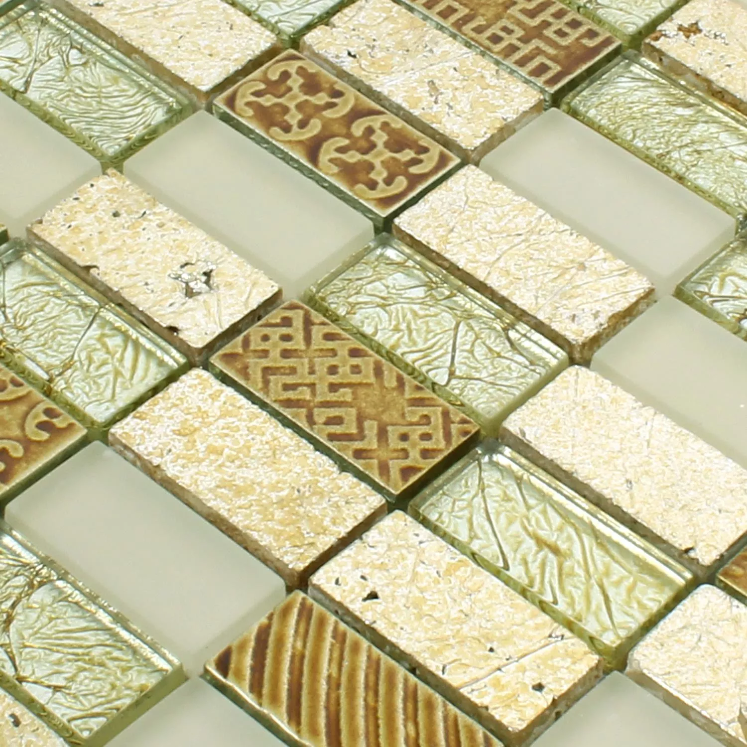 Uzorak Mozaik Pločice Staklo Prirodni Kamen Piroshka Zlatna