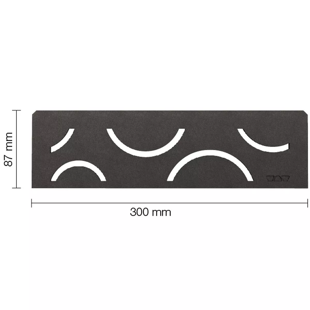 Zidna polica u niši Schlüter pravokutnik 30x8,7cm Curve antracit