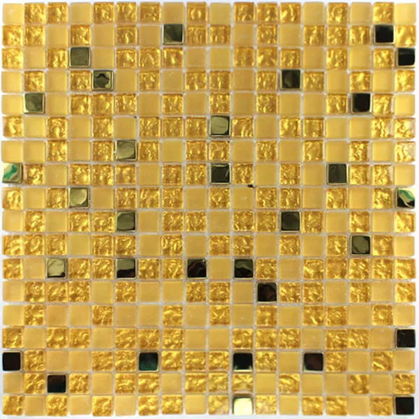 Mozaik Pločice Staklo Čelik Zlatna