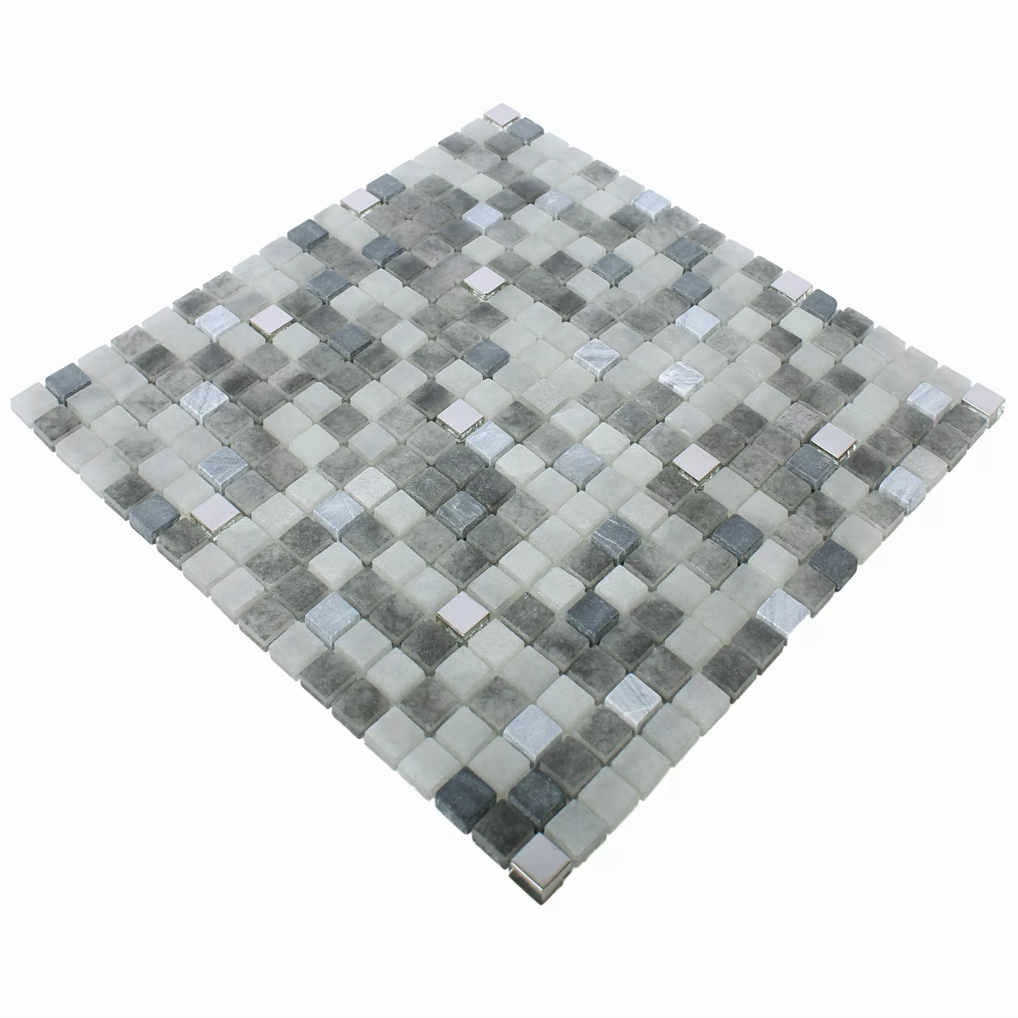Mozaik Pločice Staklo Prirodni Kamen Mix Freyland Crna