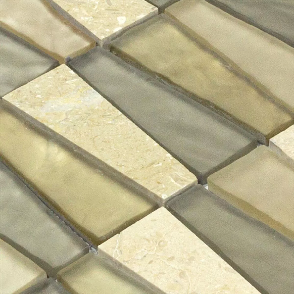 Mozaik Staklo Prirodni Kamen Pločice Marseille Bež Smeđa Mix 