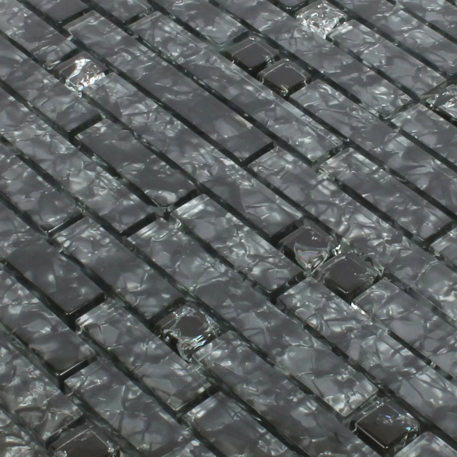 Uzorak Stakleni Mozaik Pločice Villach Crna Uni