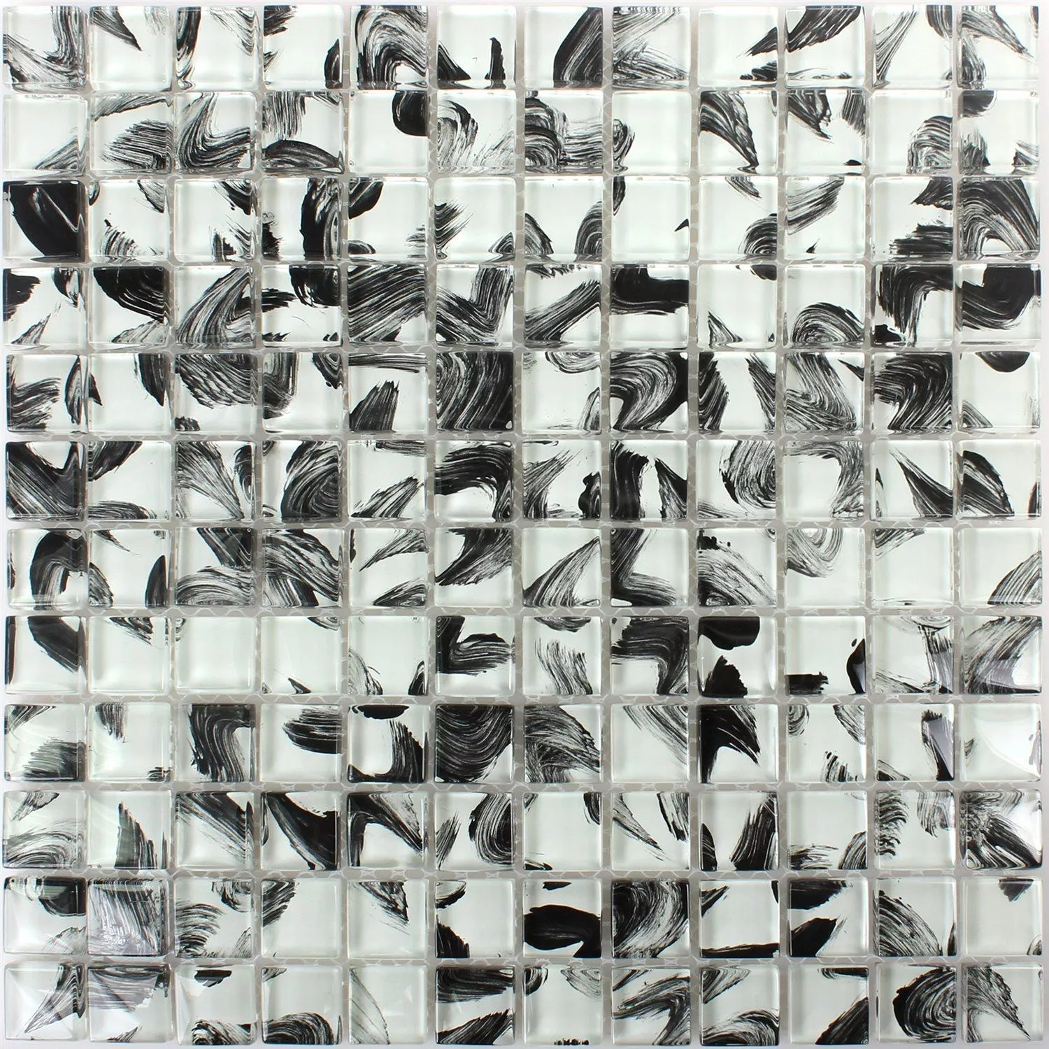 Stakleni Mozaik Pločice Ternopil Crna Mramorni