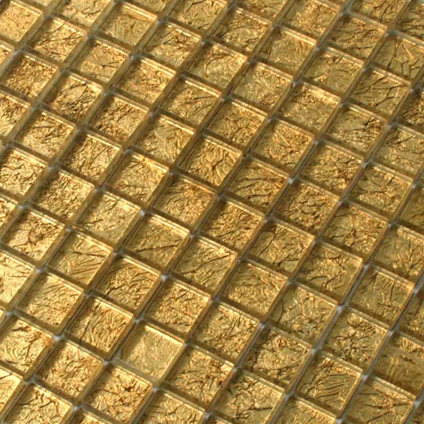 Uzorak Stakleni Mozaik Pločice Zlatna Metal