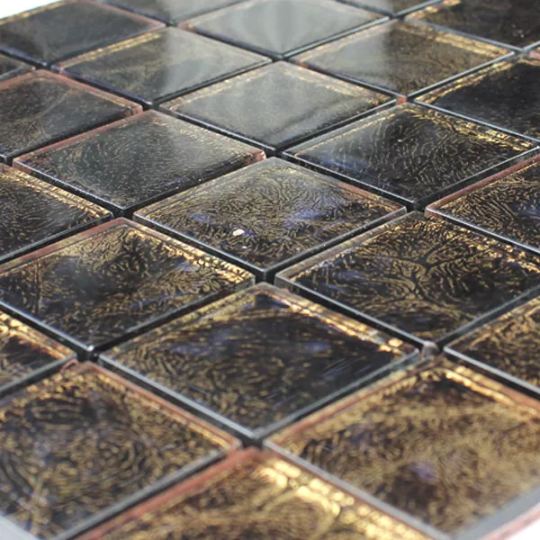 Uzorak Stakleni Mozaik  Smeđa Zlatna Metal