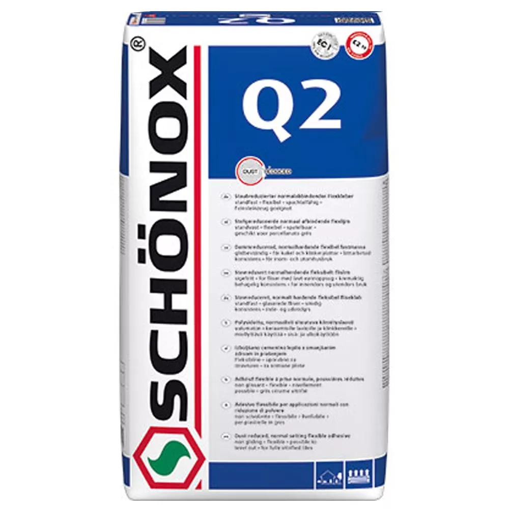 Schönox Q2 Fleksibilni Ljepljivi Kameni Proizvodi, Keramičke Pločice C2TE (25Kg)