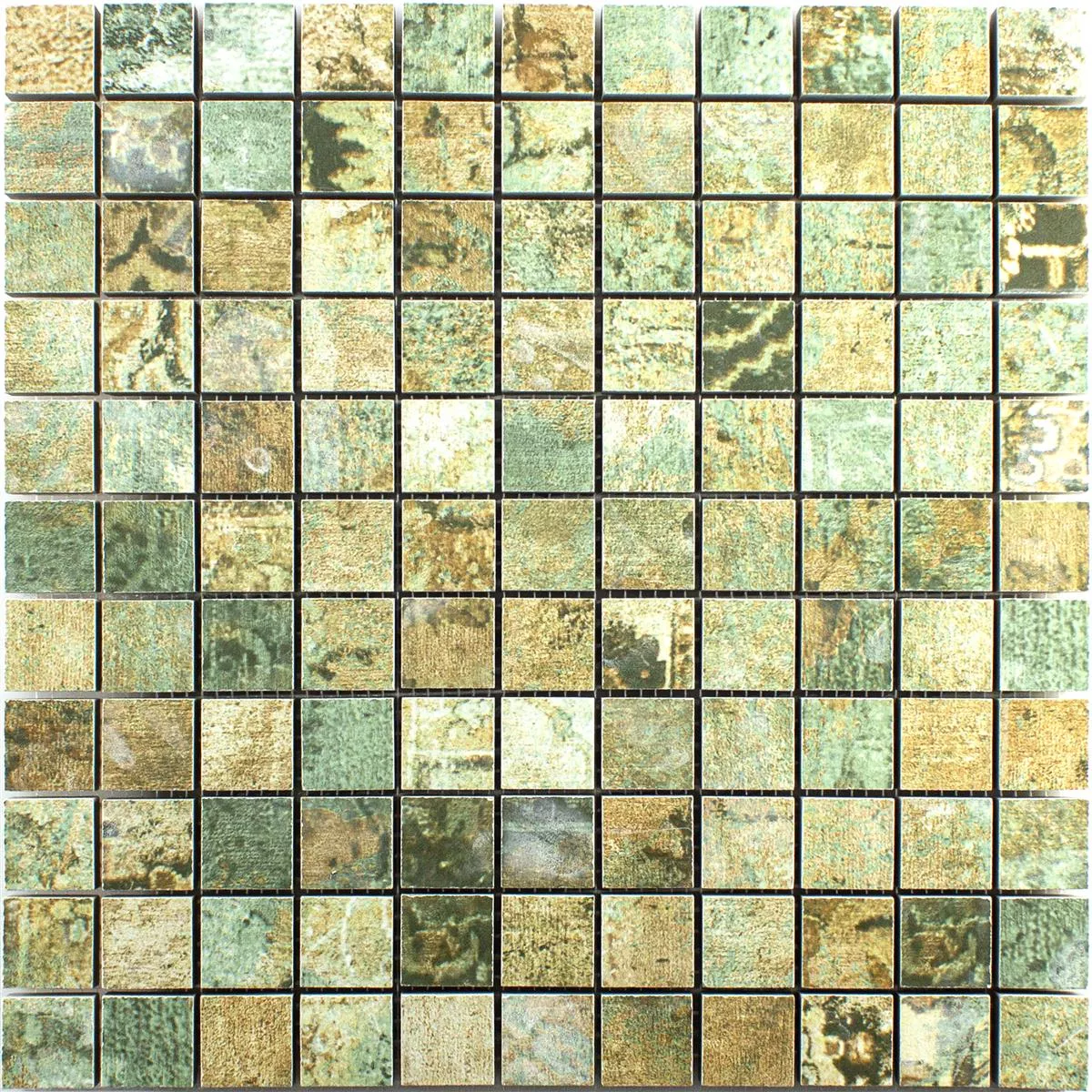 Keramički Mozaik Pločice Moonlight Smeđa Zelena 25x25mm