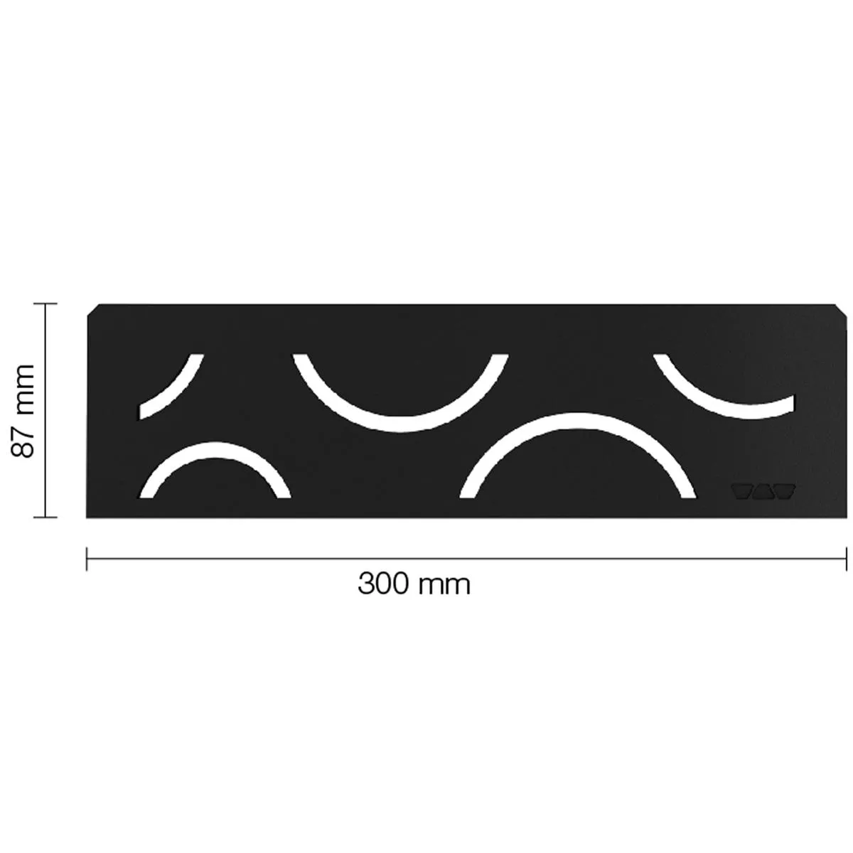 Zidna polica u niši Schlüter pravokutnik 30x8,7cm Curve Graphite