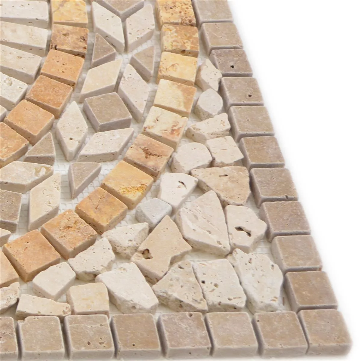 Prirodni Kamen Element Mozaika Alligator Bež Smeđa Zlatna 61x61cm