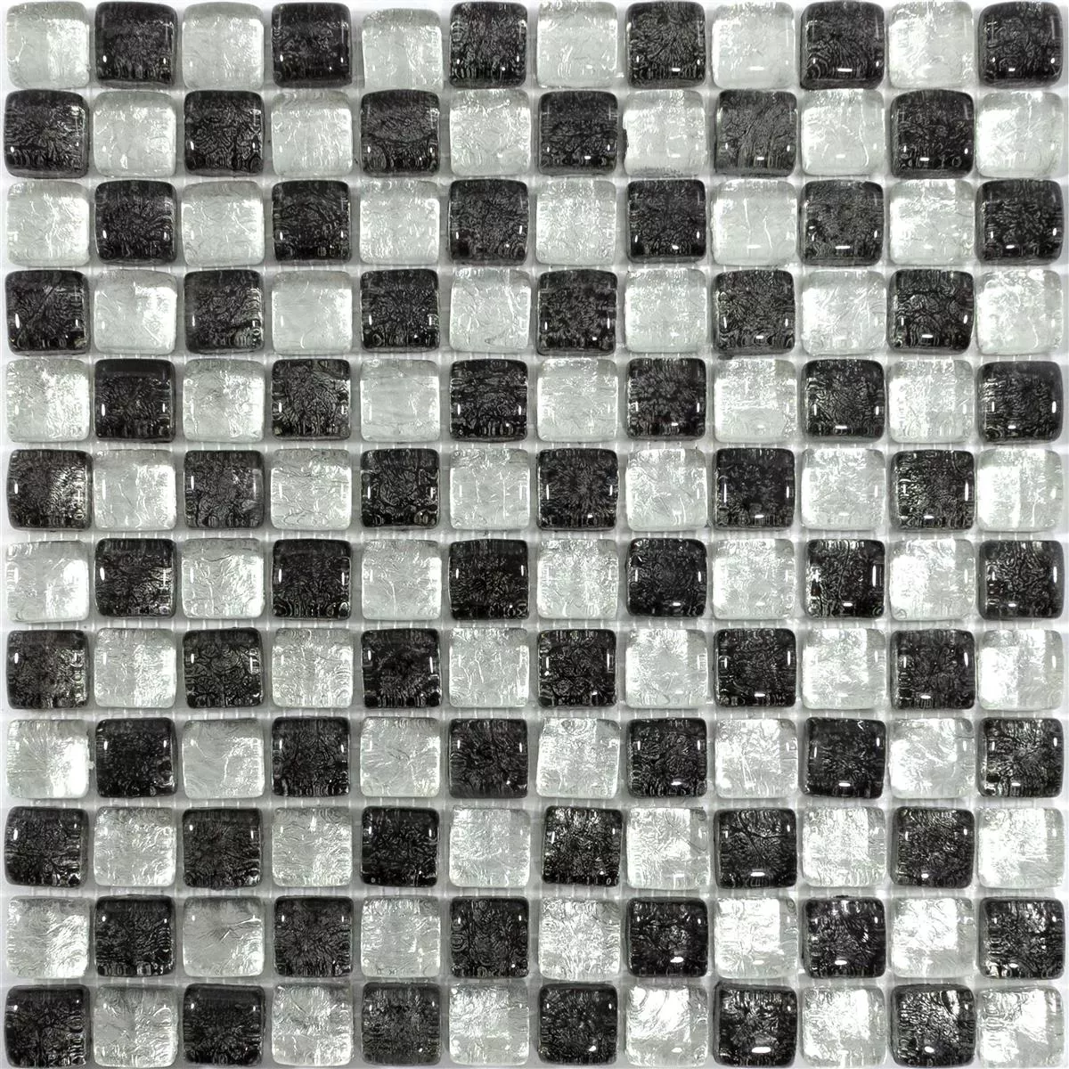Stakleni Mozaik Pločice Avola Crna Bijela