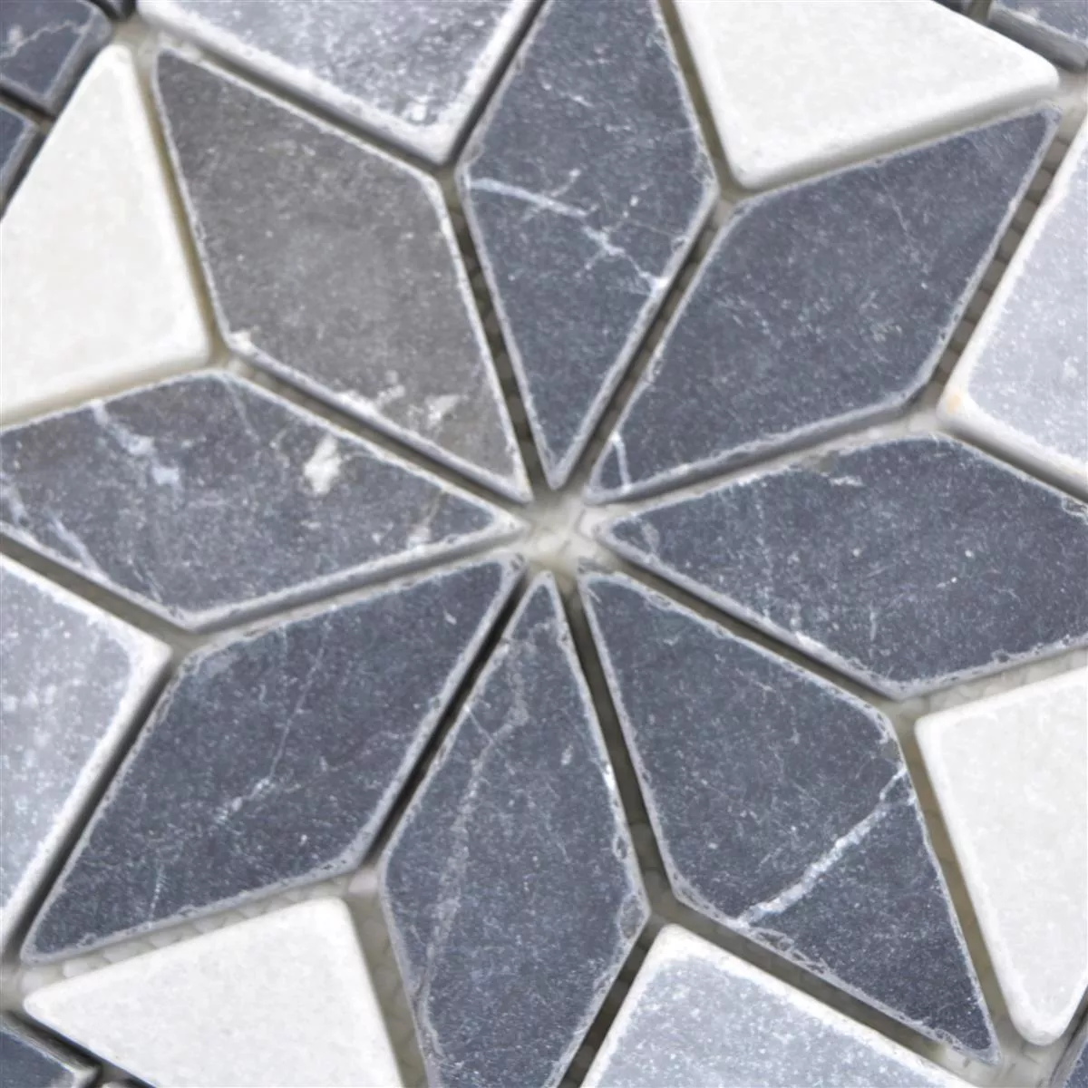 Prirodni Kamen Element Mozaika Lizard Crna Bijela Siva 30x30cm