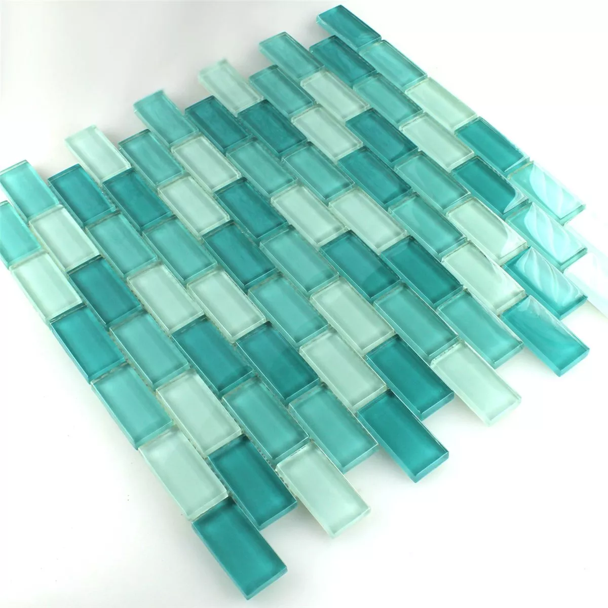 Mozaik Pločice Staklo Kristal Brick Zelena Mix