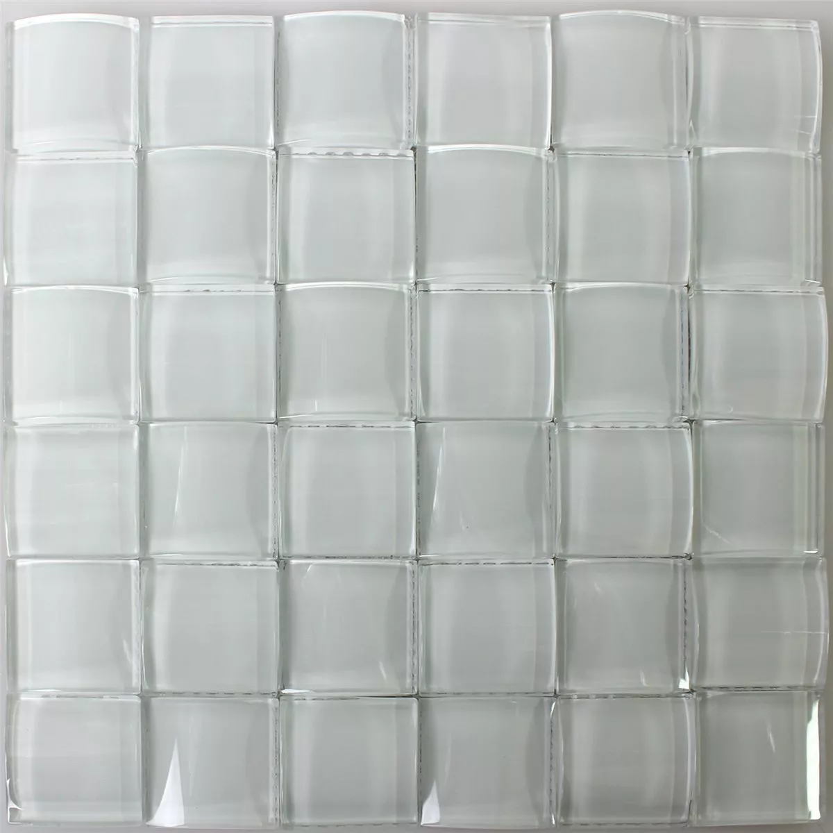 Stakleni Mozaik Pločice 3D Efekt Bijela Uni