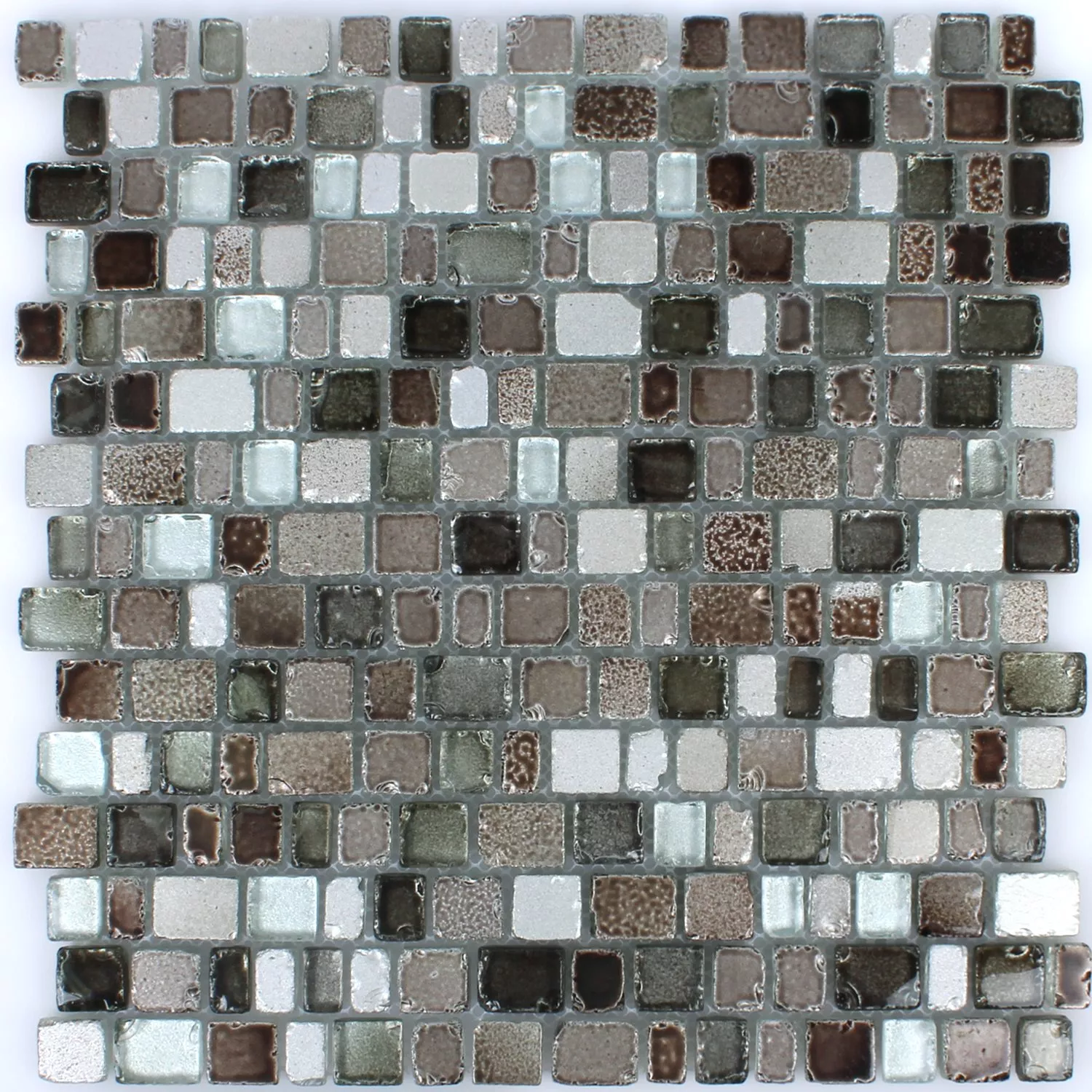 Mozaik Pločice Staklo Roxy Siva Srebrna