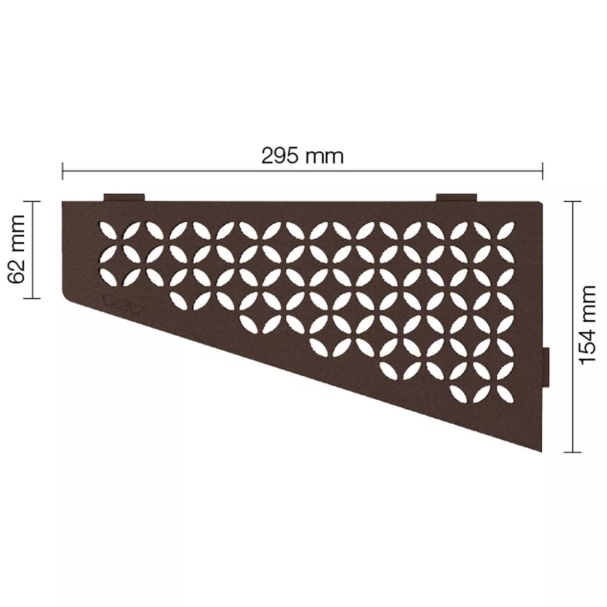 Zidna polica za tuš kabinu Schlüter kvadrat 15,4x29,5 cm cvjetna bronca