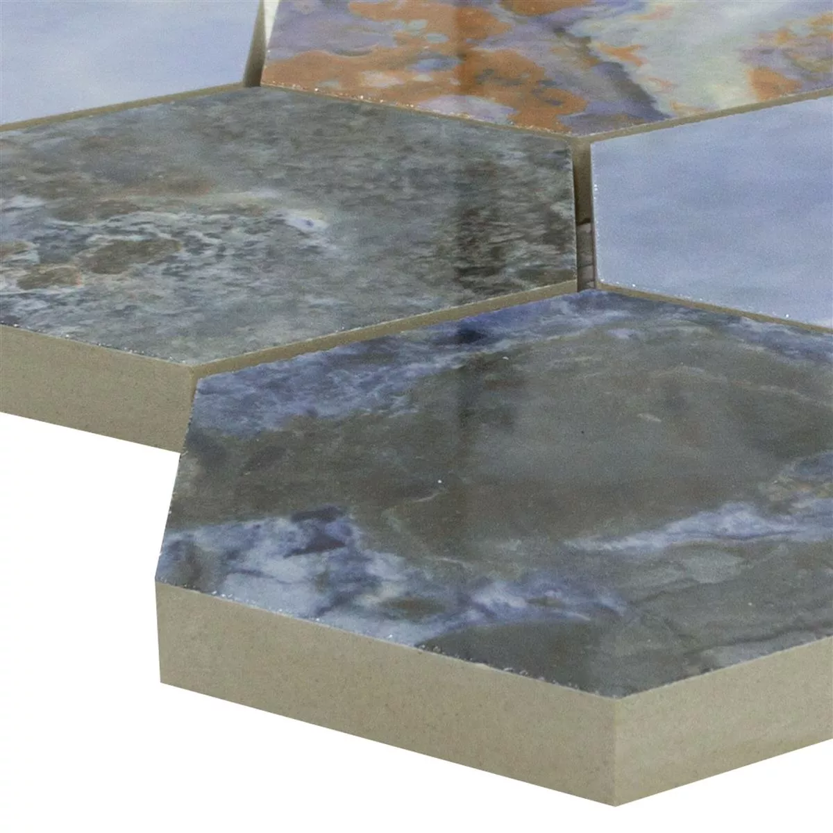 Keramički Mozaik Pločice Naftalin Šesterokut Plava Crna Keramički Mozaik Pločice Naftalin Šesterokut Plava Crna